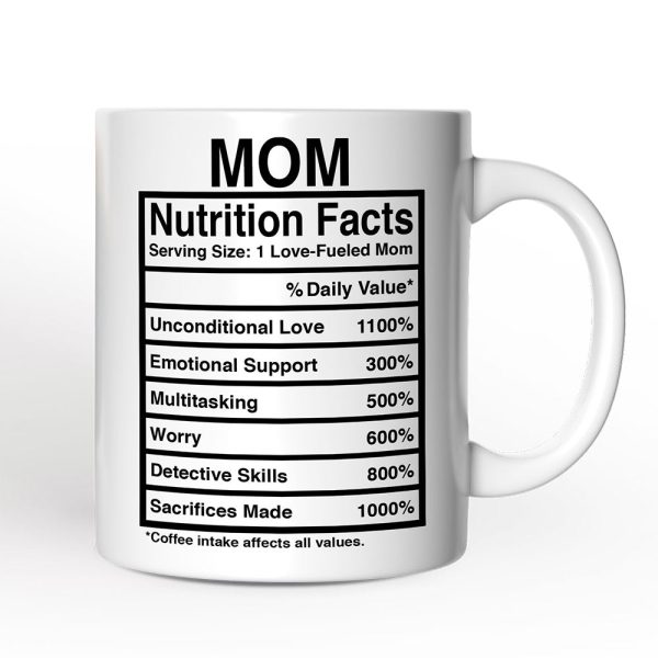 Mom Nutrition Facts Personalized Mug, Birthday Gift with Custom Name Mom Nutrition Facts Personalized Mug, Birthday Gift with Custom Name