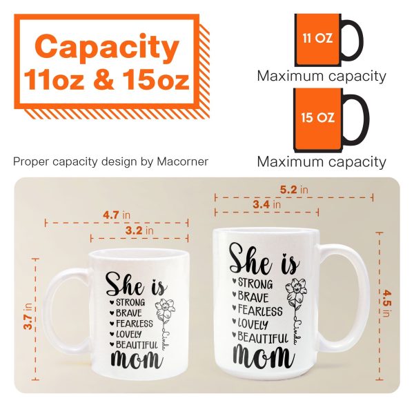 Mom She Is Strong - Personalized Mug Mom She Is Strong - Personalized Mug