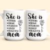 Mom She Is Strong - Personalized Mug Mom She Is Strong - Personalized Mug