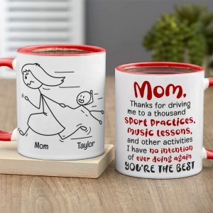 Mom You're The Best, Personalized Coffee Mug, Running With Mom Coffee Mug, Mother's Day Gift, Birthday Gift For Mom