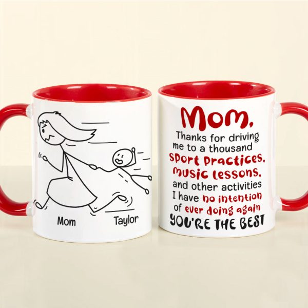Mom You're The Best, Personalized Coffee Mug, Running With Mom Coffee Mug, Mother's Day Gift, Birthday Gift For Mom
