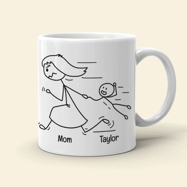Mom You're The Best, Personalized Coffee Mug, Running With Mom Coffee Mug, Mother's Day Gift, Birthday Gift For Mom