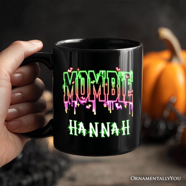 Mombie Halloween Personalized Mug, Funny Gift with Custom Name for Spooky Moms Mombie Halloween Personalized Mug, Funny Gift with Custom Name for Spooky Moms