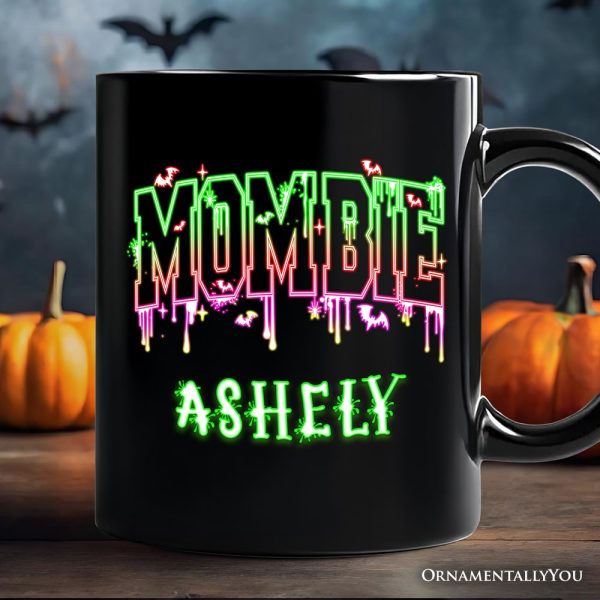 Mombie Halloween Personalized Mug, Funny Gift with Custom Name for Spooky Moms Mombie Halloween Personalized Mug, Funny Gift with Custom Name for Spooky Moms
