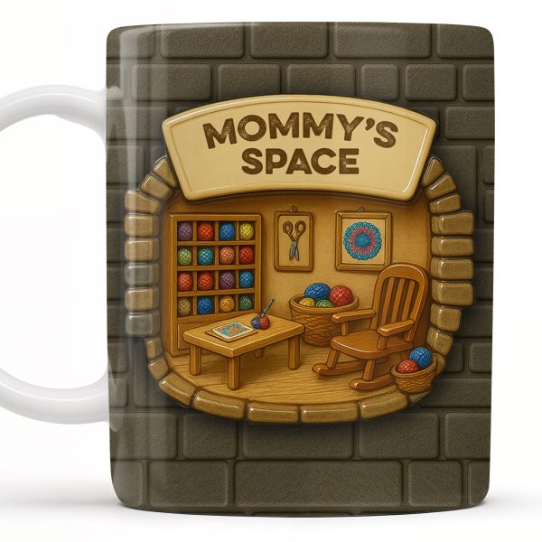 Mommy's Space, Yarn, Chair, Thread Rack, Sewing Table - Personalized Custom Coffee Mug - FAM334_MG Mommy's Space, Yarn, Chair, Thread Rack, Sewing Table - Personalized Custom Coffee Mug - FAM334_MG