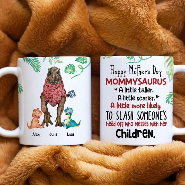 Mommysaurus, Gift For Mom, Personalized Mug, Dinosaur Mom And Kid Mug, Mother's Day Gift Mommysaurus, Gift For Mom, Personalized Mug, Dinosaur Mom And Kid Mug, Mother's Day Gift