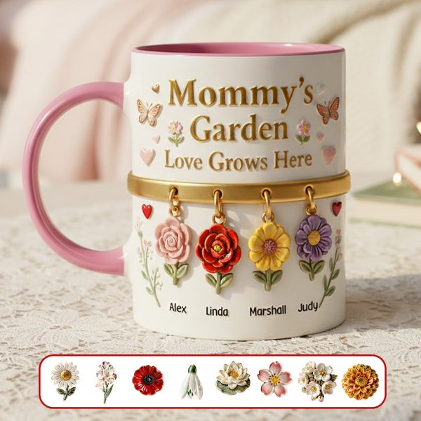 Mom's Floral Garden Coffee Accent Mug - Personalized Gifts For Mom 031NAMG271225 Mom's Floral Garden Coffee Accent Mug - Personalized Gifts For Mom 031NAMG271225