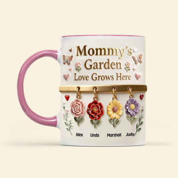 Mom's Floral Garden Coffee Accent Mug - Personalized Gifts For Mom 031NAMG271225 Mom's Floral Garden Coffee Accent Mug - Personalized Gifts For Mom 031NAMG271225
