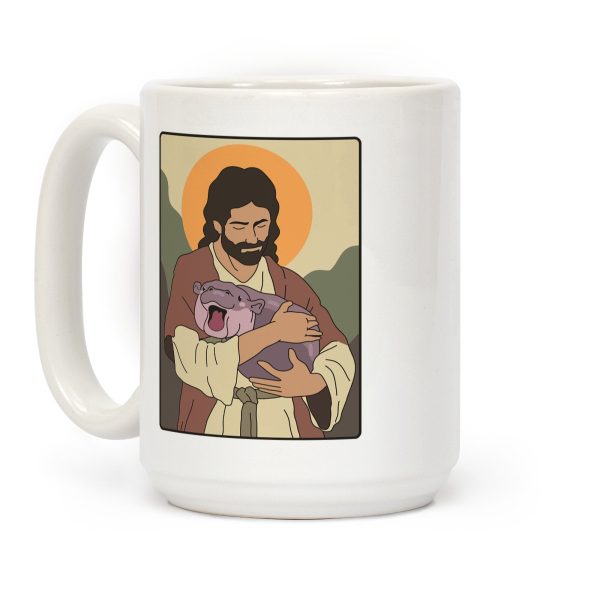 Moo Deng Jesus Coffee Mug Moo Deng Jesus Coffee Mug