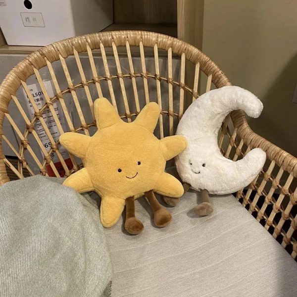 Moon & Sun Plushie: Adorable Weather Decor for Kids' Rooms & Sofas