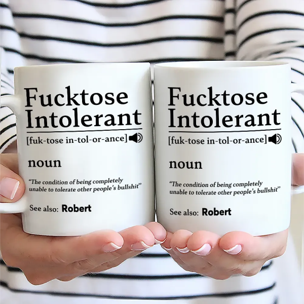 Morning Intolerant Funny - Personalized Mug Morning Intolerant Funny - Personalized Mug