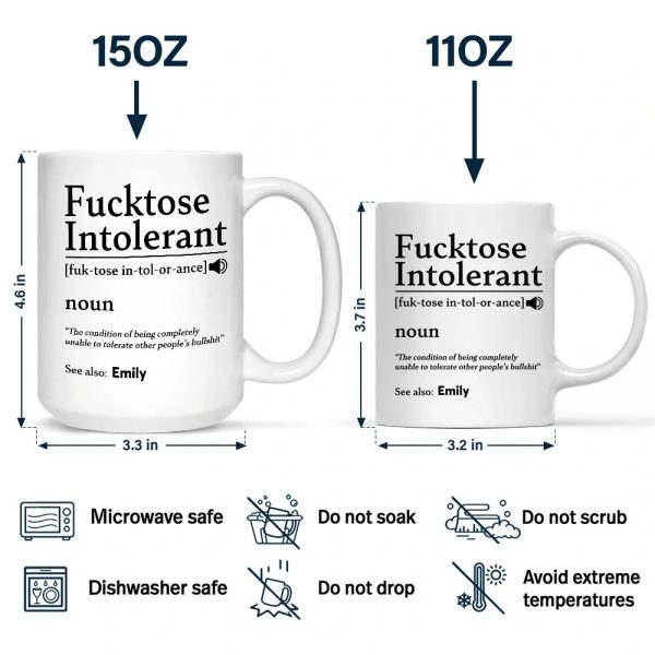 Morning Intolerant Funny - Personalized Mug Morning Intolerant Funny - Personalized Mug
