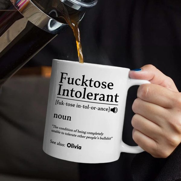 Morning Intolerant Funny - Personalized Mug Morning Intolerant Funny - Personalized Mug