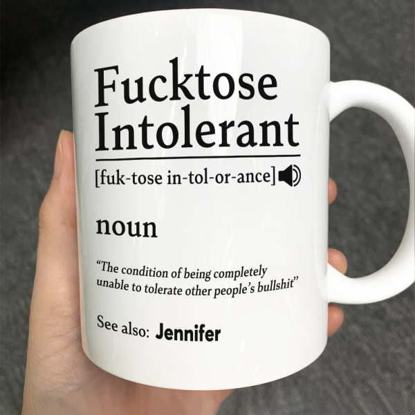 Morning Intolerant Funny - Personalized Mug Morning Intolerant Funny - Personalized Mug