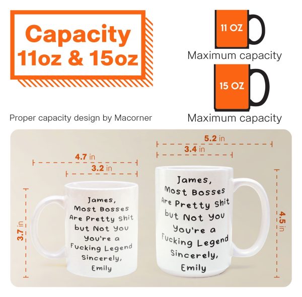 Most Bosses Are Pretty Sh*T But Not You You're A Fucking Legend - Personalized Mug Most Bosses Are Pretty Sh*T But Not You You're A Fucking Legend - Personalized Mug