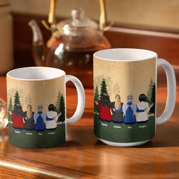 Mother And Daughter Forever Linked - Gift For Mother And Daughter - Personalized Custom White Edge-to-Edge Mug Mother And Daughter Forever Linked - Gift For Mother And Daughter - Personalized Custom White Edge-to-Edge Mug