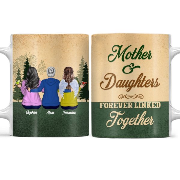 Mother And Daughter Forever Linked - Gift For Mother And Daughter - Personalized Custom White Edge-to-Edge Mug Mother And Daughter Forever Linked - Gift For Mother And Daughter - Personalized Custom White Edge-to-Edge Mug