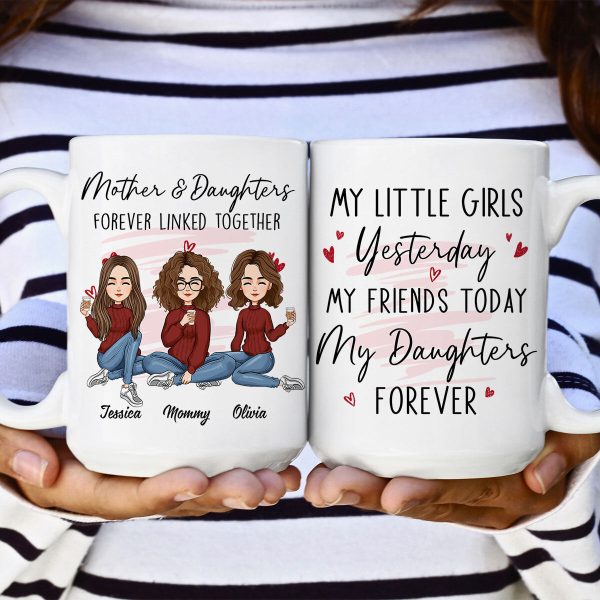 Mother And Daughter Forever Linked Together - Personalized Mug Mother And Daughter Forever Linked Together - Personalized Mug