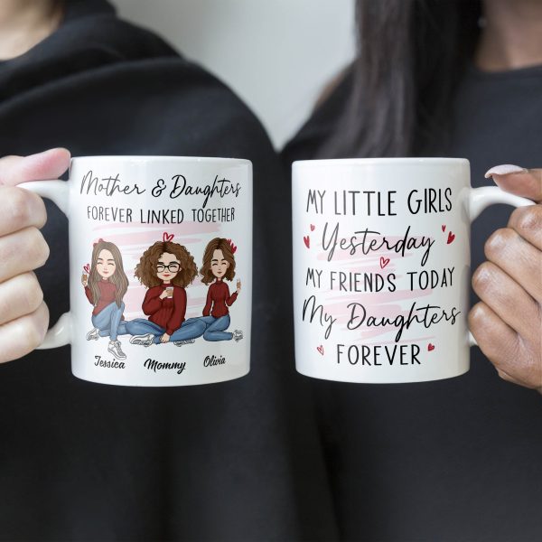 Mother And Daughter Forever Linked Together - Personalized Mug Mother And Daughter Forever Linked Together - Personalized Mug