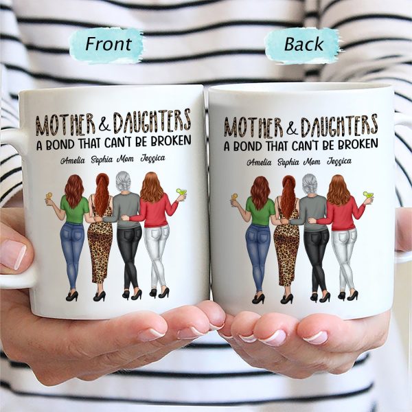 Mother & Daughter - A Bond That Can't Be Broken, Custom Ceramic Mug, Perfect Gift for Mom or Daughter - Personalized Mug to Celebrate the Special Bond! Mother & Daughter - A Bond That Can't Be Broken, Custom Ceramic Mug, Perfect Gift for Mom or Daughter - Personalized Mug to Celebrate the Special Bond!