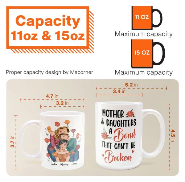 Mother & Daughters A Bond That Can't Be Broken - Personalized Mug Mother & Daughters A Bond That Can't Be Broken - Personalized Mug