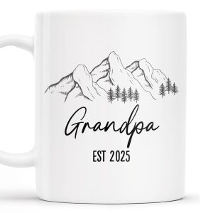 Mountain and Forest Design Grandpa Mug - Personalized Custom Coffee Mug - GRP015_MG