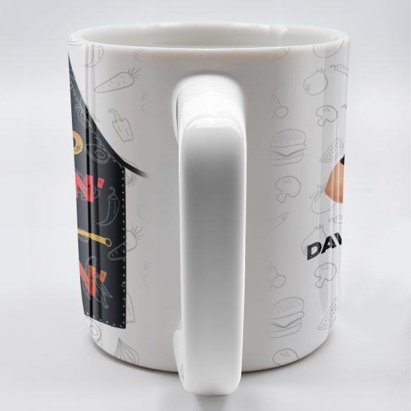 Mr. Good Lookin' Is Cookin' Apron And BBQ Grill Design - Personalized Custom Coffee Mug - GRILL004_MG Mr. Good Lookin' Is Cookin' Apron And BBQ Grill Design - Personalized Custom Coffee Mug - GRILL004_MG