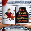 Mr. Good Lookin' Is Cookin' Apron And BBQ Grill Design - Personalized Custom Coffee Mug - GRILL004_MG Mr. Good Lookin' Is Cookin' Apron And BBQ Grill Design - Personalized Custom Coffee Mug - GRILL004_MG