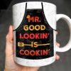 Mr. Good Lookin' Is Cookin' Apron And BBQ Grill Design - Personalized Custom Coffee Mug - GRILL004_MG Mr. Good Lookin' Is Cookin' Apron And BBQ Grill Design - Personalized Custom Coffee Mug - GRILL004_MG