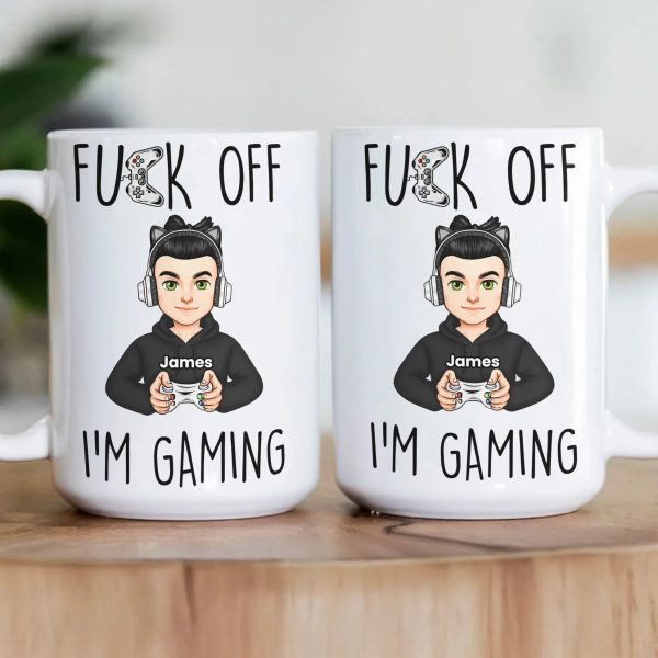 Mug with Custom Gamer Avatar, Do Not Disturb Theme, Fun & Cute Desk Coffee Cup, Unique Gift for Boyfriend or Coworker Mug with Custom Gamer Avatar, Do Not Disturb Theme, Fun & Cute Desk Coffee Cup, Unique Gift for Boyfriend or Coworker