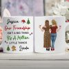 Mug with Friendship Quote & Festive Friends Art, cozy holiday coffee, unique gift for Best Friend