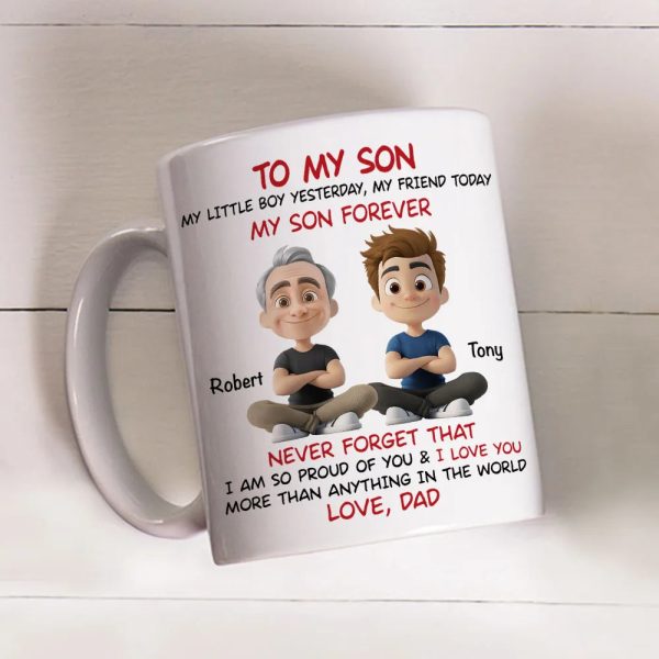 Mug with To My Son Theme, High Clarity, Heartwarming Gift for Son from Dad