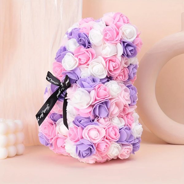 Multicolored Rose Bear Decorative Gift
