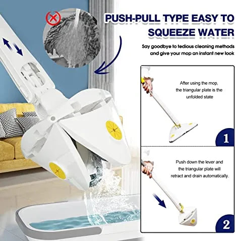 Multifunctional Triangle Self-Draining Lazy Mop