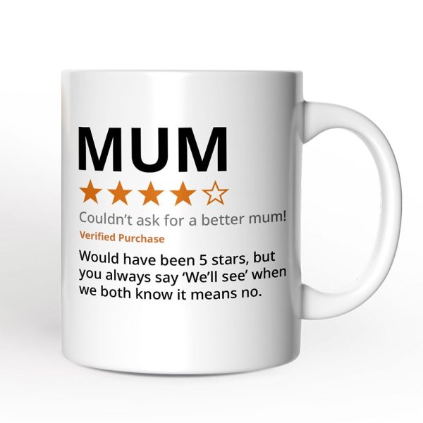 Mum Star Reviewed Personalized Mug, Playful Mother Gift With Custom Name Mum Star Reviewed Personalized Mug, Playful Mother Gift With Custom Name