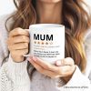Mum Star Reviewed Personalized Mug, Playful Mother Gift With Custom Name Mum Star Reviewed Personalized Mug, Playful Mother Gift With Custom Name