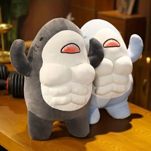 Muscle Shark Plush Toy - Soft Ocean Whale for Kids' Gifts & Fun!