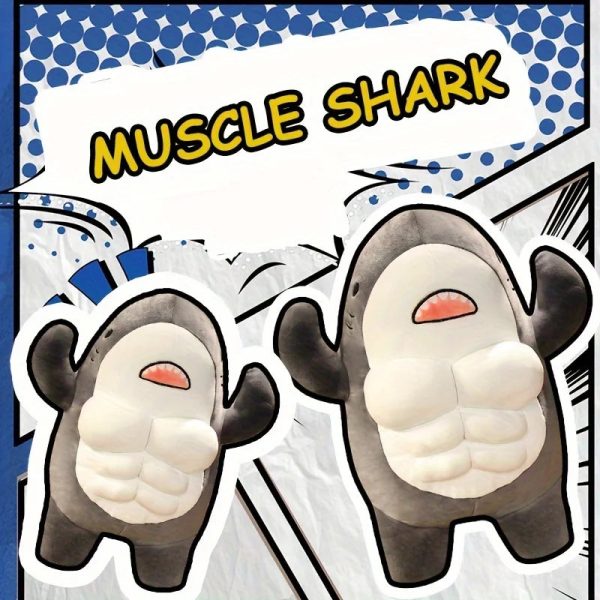 Muscle Shark Plush Toy - Soft Ocean Whale for Kids' Gifts & Fun!