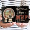 MVP Most Valuable Papa - Gift For Dad, Father, Baseball, Softball Fans - Personalized Custom Black Mug MVP Most Valuable Papa - Gift For Dad, Father, Baseball, Softball Fans - Personalized Custom Black Mug