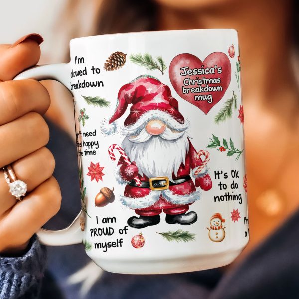 My Christmas Breakdown Mug Gnome Mug - Personalized Mug My Christmas Breakdown Mug Gnome Mug - Personalized Mug