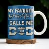 My Favorite Police Officer Calls Me Dad With Police Badge - Personalized Custom Coffee Mug - DAD273_MG