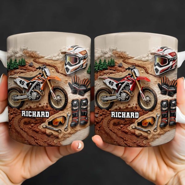 My Moto Enthusiast With Motorcycle And Gear - Personalized Custom Coffee Mug - HOB097_MG