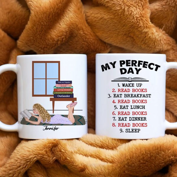My Perfect Day, Personalized Mug, Gifts For Book Lover My Perfect Day, Personalized Mug, Gifts For Book Lover
