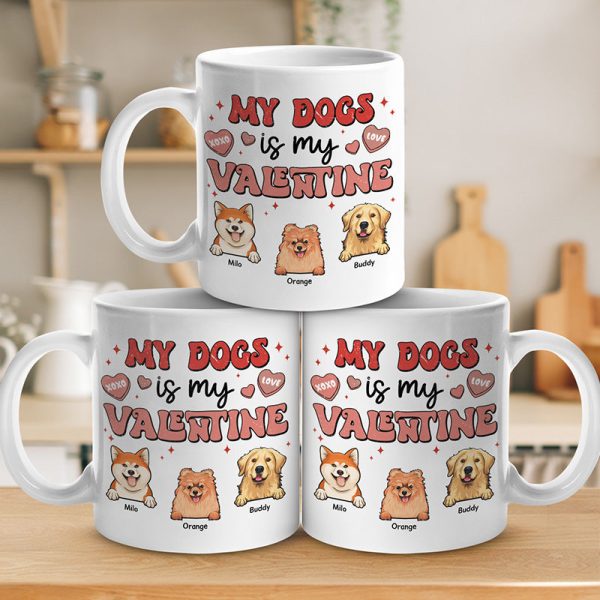 My Pets Are My Valentine - Dog & Cat Personalized Custom Mug - Gift For Pet Owners, Pet Lovers My Pets Are My Valentine - Dog & Cat Personalized Custom Mug - Gift For Pet Owners, Pet Lovers