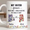 My Sister Forever With State Outlines And Flowers - Personalized Custom Coffee Mug - SIS010_MG My Sister Forever With State Outlines And Flowers - Personalized Custom Coffee Mug - SIS010_MG