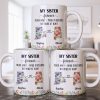 My Sister Forever With State Outlines And Flowers - Personalized Custom Coffee Mug - SIS010_MG My Sister Forever With State Outlines And Flowers - Personalized Custom Coffee Mug - SIS010_MG