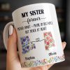 My Sister Forever With State Outlines And Flowers - Personalized Custom Coffee Mug - SIS010_MG My Sister Forever With State Outlines And Flowers - Personalized Custom Coffee Mug - SIS010_MG