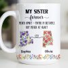 My Sister Forever With State Outlines And Flowers - Personalized Custom Coffee Mug - SIS010_MG My Sister Forever With State Outlines And Flowers - Personalized Custom Coffee Mug - SIS010_MG
