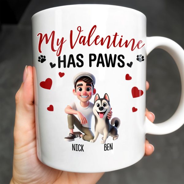 My Valentine Has Paws - Personalized Custom Coffee Mug - PET105_MG