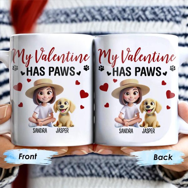 My Valentine Has Paws - Personalized Custom Coffee Mug - PET105_MG